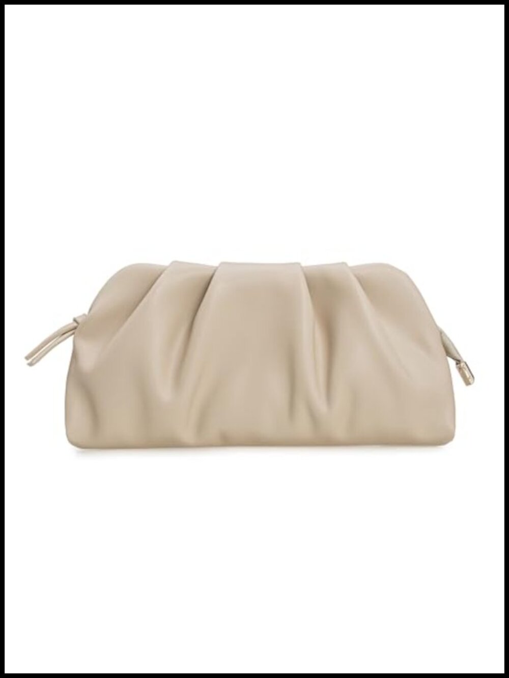 Chic Vegan Leather Pleated Clutch with Detachable Chain Strap